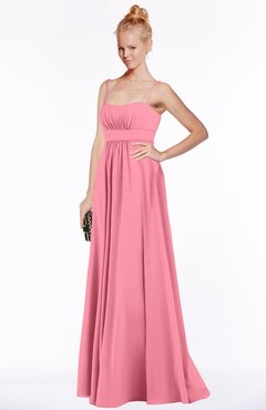 ColsBM Shelby Watermelon Glamorous Empire Sleeveless Chiffon Ruching Bridesmaid Dresses
