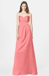 ColsBM Briley Coral Modest Fit-n-Flare Sweetheart Sleeveless Chiffon Floor Length Bridesmaid Dresses