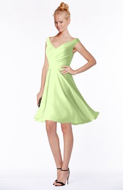 ColsBM Chloe Butterfly Classic Fit-n-Flare Zip up Chiffon Knee Length Ruching Bridesmaid Dresses