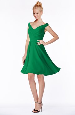 ColsBM Chloe Jelly Bean Classic Fit-n-Flare Zip up Chiffon Knee Length Ruching Bridesmaid Dresses