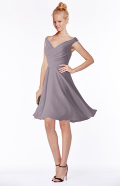 ColsBM Chloe Sea Fog Classic Fit-n-Flare Zip up Chiffon Knee Length Ruching Bridesmaid Dresses