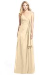 ColsBM Ashlyn Apricot Gelato Luxury A-line V-neck Zip up Floor Length Bridesmaid Dresses