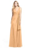 ColsBM Ashlyn Apricot Luxury A-line V-neck Zip up Floor Length Bridesmaid Dresses