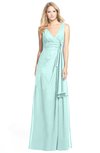 ColsBM Ashlyn Blue Glass Luxury A-line V-neck Zip up Floor Length Bridesmaid Dresses