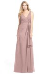ColsBM Ashlyn Bridal Rose Luxury A-line V-neck Zip up Floor Length Bridesmaid Dresses