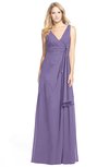 ColsBM Ashlyn Chalk Violet Luxury A-line V-neck Zip up Floor Length Bridesmaid Dresses