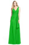 ColsBM Ashlyn Classic Green Luxury A-line V-neck Zip up Floor Length Bridesmaid Dresses