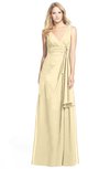 ColsBM Ashlyn Cornhusk Luxury A-line V-neck Zip up Floor Length Bridesmaid Dresses