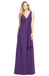 ColsBM Ashlyn Dark Purple Luxury A-line V-neck Zip up Floor Length Bridesmaid Dresses
