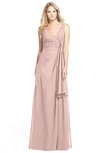 ColsBM Ashlyn Dusty Rose Luxury A-line V-neck Zip up Floor Length Bridesmaid Dresses