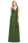 ColsBM Ashlyn Garden Green Luxury A-line V-neck Zip up Floor Length Bridesmaid Dresses