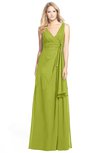 ColsBM Ashlyn Green Oasis Luxury A-line V-neck Zip up Floor Length Bridesmaid Dresses