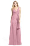 ColsBM Ashlyn Light Coral Luxury A-line V-neck Zip up Floor Length Bridesmaid Dresses