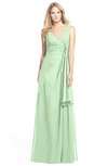 ColsBM Ashlyn Light Green Luxury A-line V-neck Zip up Floor Length Bridesmaid Dresses