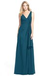 ColsBM Ashlyn Moroccan Blue Luxury A-line V-neck Zip up Floor Length Bridesmaid Dresses