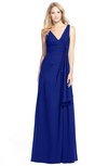 ColsBM Ashlyn Nautical Blue Luxury A-line V-neck Zip up Floor Length Bridesmaid Dresses
