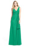 ColsBM Ashlyn Pepper Green Luxury A-line V-neck Zip up Floor Length Bridesmaid Dresses