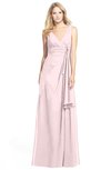 ColsBM Ashlyn Petal Pink Luxury A-line V-neck Zip up Floor Length Bridesmaid Dresses