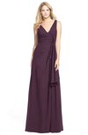 ColsBM Ashlyn Plum Luxury A-line V-neck Zip up Floor Length Bridesmaid Dresses