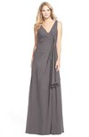 ColsBM Ashlyn Ridge Grey Luxury A-line V-neck Zip up Floor Length Bridesmaid Dresses