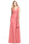ColsBM Ashlyn Shell Pink Luxury A-line V-neck Zip up Floor Length Bridesmaid Dresses