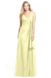 ColsBM Ashlyn Wax Yellow Luxury A-line V-neck Zip up Floor Length Bridesmaid Dresses