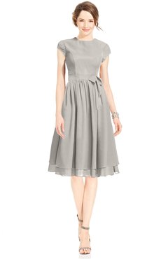ColsBM Jane Ashes Of Roses Mature Fit-n-Flare High Neck Zip up Chiffon Bridesmaid Dresses