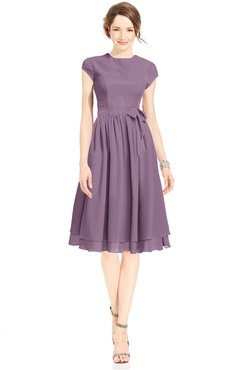 ColsBM Jane Mauve Mature Fit-n-Flare High Neck Zip up Chiffon Bridesmaid Dresses