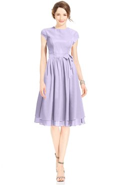 ColsBM Jane Pastel Lilac Mature Fit-n-Flare High Neck Zip up Chiffon Bridesmaid Dresses