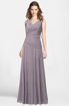 ColsBM Lina Cameo Fit-n-Flare V-neck Zip up Chiffon Bridesmaid Dresses
