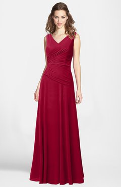 ColsBM Lina Scooter Fit-n-Flare V-neck Zip up Chiffon Bridesmaid Dresses
