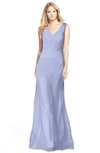 ColsBM Amina Blue Heron Gorgeous Fit-n-Flare V-neck Sleeveless Chiffon Ruching Bridesmaid Dresses