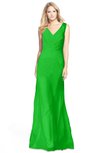 ColsBM Amina Classic Green Gorgeous Fit-n-Flare V-neck Sleeveless Chiffon Ruching Bridesmaid Dresses