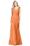 ColsBM Amina Mango Gorgeous Fit-n-Flare V-neck Sleeveless Chiffon Ruching Bridesmaid Dresses