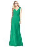 ColsBM Amina Sea Green Gorgeous Fit-n-Flare V-neck Sleeveless Chiffon Ruching Bridesmaid Dresses