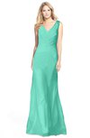 ColsBM Amina Seafoam Green Gorgeous Fit-n-Flare V-neck Sleeveless Chiffon Ruching Bridesmaid Dresses