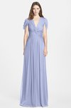 ColsBM Rosie Lavender Elegant A-line V-neck Short Sleeve Zip up Bridesmaid Dresses