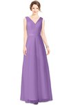 ColsBM Gayle Hyacinth Classic V-neck Sleeveless Floor Length Bow Bridesmaid Dresses