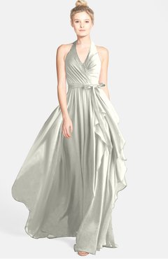 ColsBM Anya Cream Glamorous A-line Sleeveless Zip up Chiffon Ribbon Bridesmaid Dresses