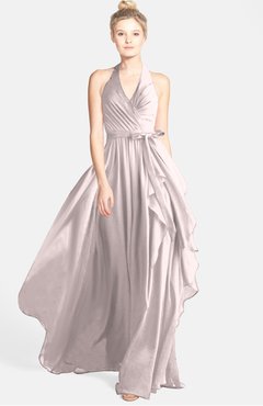 ColsBM Anya Light Pink Glamorous A-line Sleeveless Zip up Chiffon Ribbon Bridesmaid Dresses