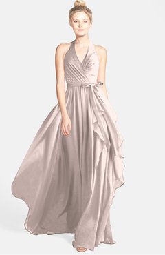 ColsBM Anya Silver Peony Glamorous A-line Sleeveless Zip up Chiffon Ribbon Bridesmaid Dresses