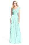 ColsBM Magnolia Blue Glass Gorgeous A-line V-neck Chiffon30 Floor Length Bridesmaid Dresses