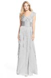 ColsBM Magnolia Dove Grey Gorgeous A-line V-neck Chiffon30 Floor Length Bridesmaid Dresses