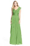 ColsBM Magnolia Kiwi Green Gorgeous A-line V-neck Chiffon30 Floor Length Bridesmaid Dresses