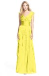 ColsBM Magnolia Pale Yellow Gorgeous A-line V-neck Chiffon30 Floor Length Bridesmaid Dresses