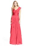 ColsBM Magnolia Paradise Pink Gorgeous A-line V-neck Chiffon30 Floor Length Bridesmaid Dresses