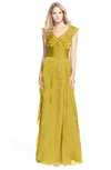 ColsBM Magnolia Sauterne Gorgeous A-line V-neck Chiffon30 Floor Length Bridesmaid Dresses
