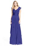 ColsBM Magnolia Spectrum Blue Gorgeous A-line V-neck Chiffon30 Floor Length Bridesmaid Dresses