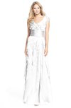 ColsBM Magnolia White Gorgeous A-line V-neck Chiffon30 Floor Length Bridesmaid Dresses