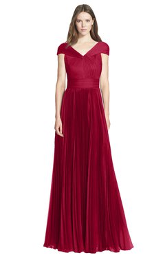 ColsBM Bryanna Scooter Classic Fit-n-Flare V-neck Short Sleeve Zip up Chiffon Bridesmaid Dresses
